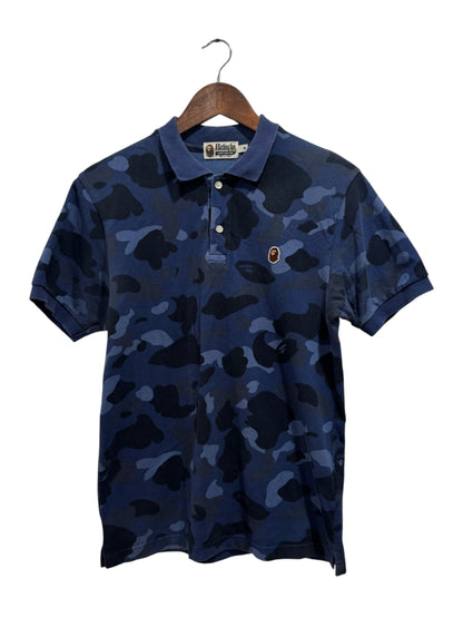 BAPE Color Camo Ape Head Polo Blue