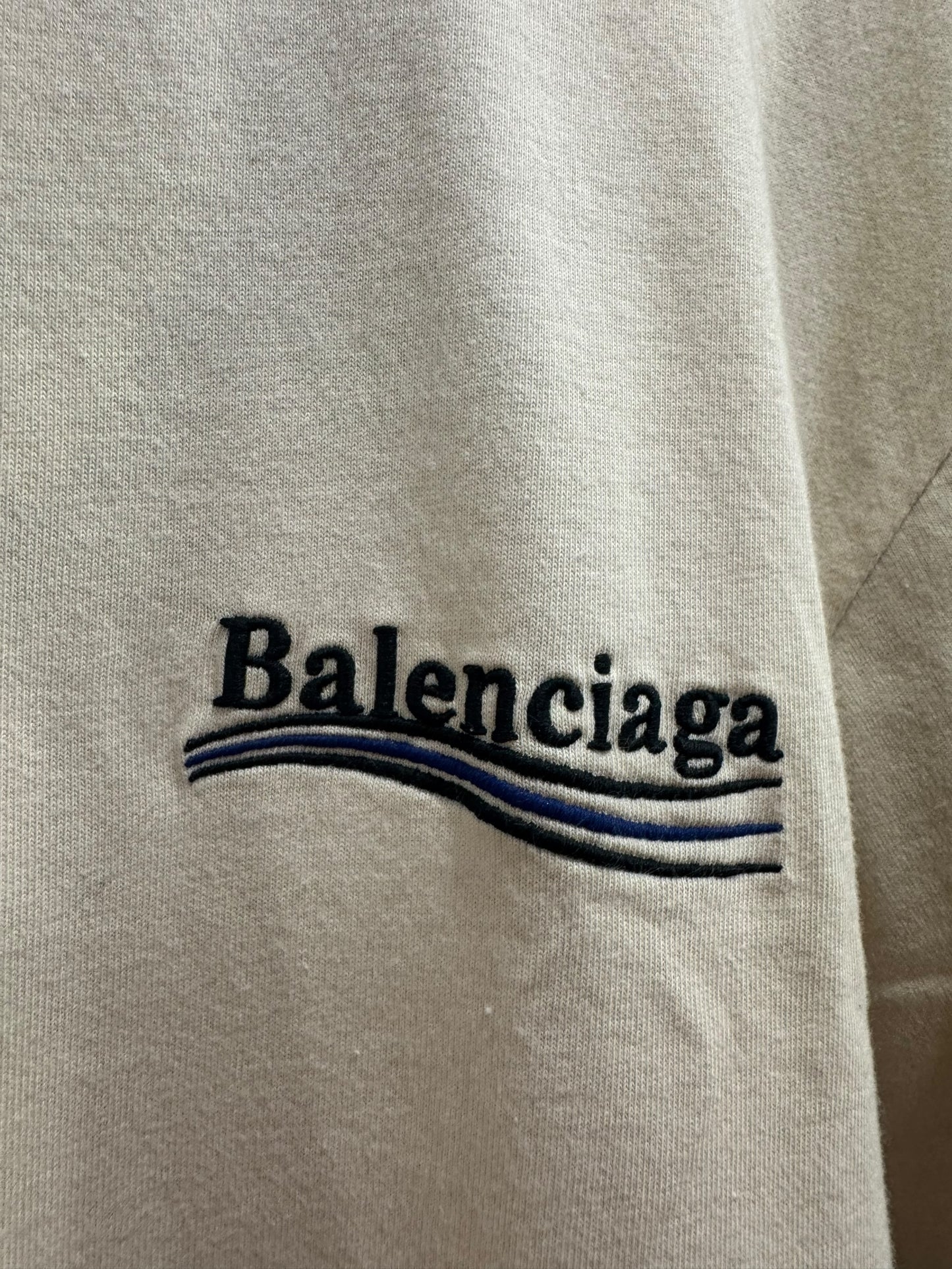 Balenciaga Political Campaign Layered Long Sleeve Tee Cream