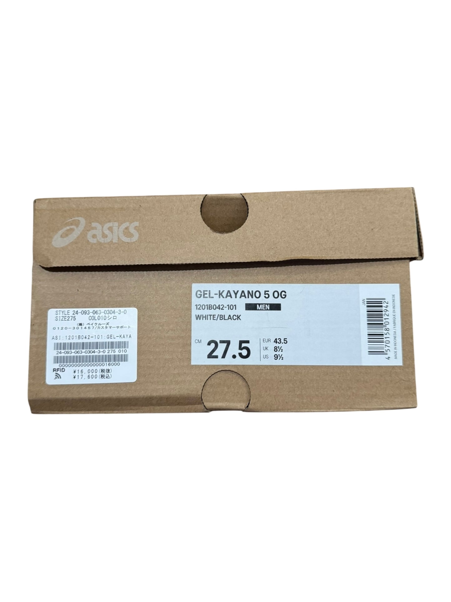 ASICS Gel-Kayano 5 OG Kith Exclusive White Black