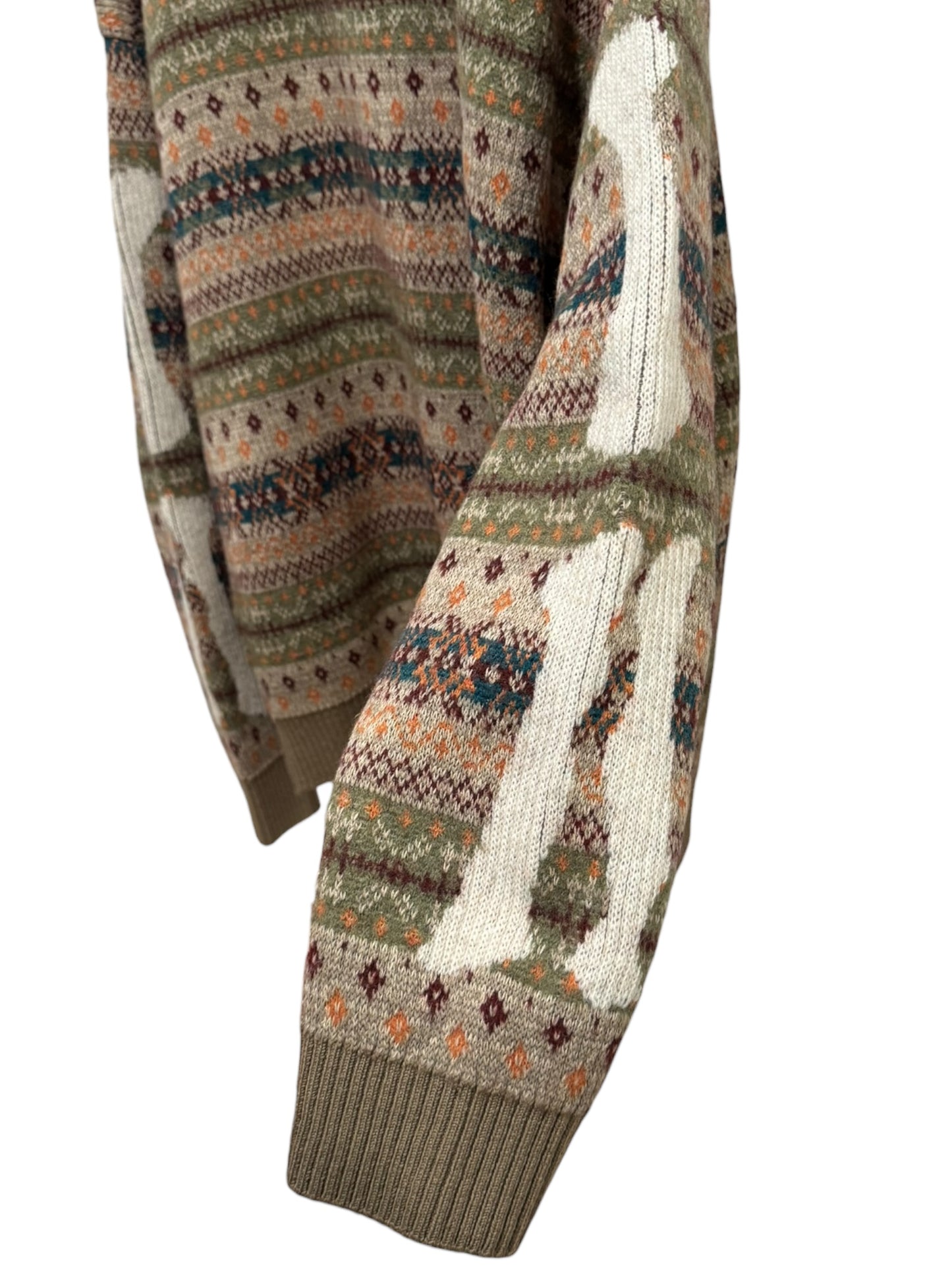 Kapital 7G Wool Fair Isle Bone Sweater Brown Multicolor