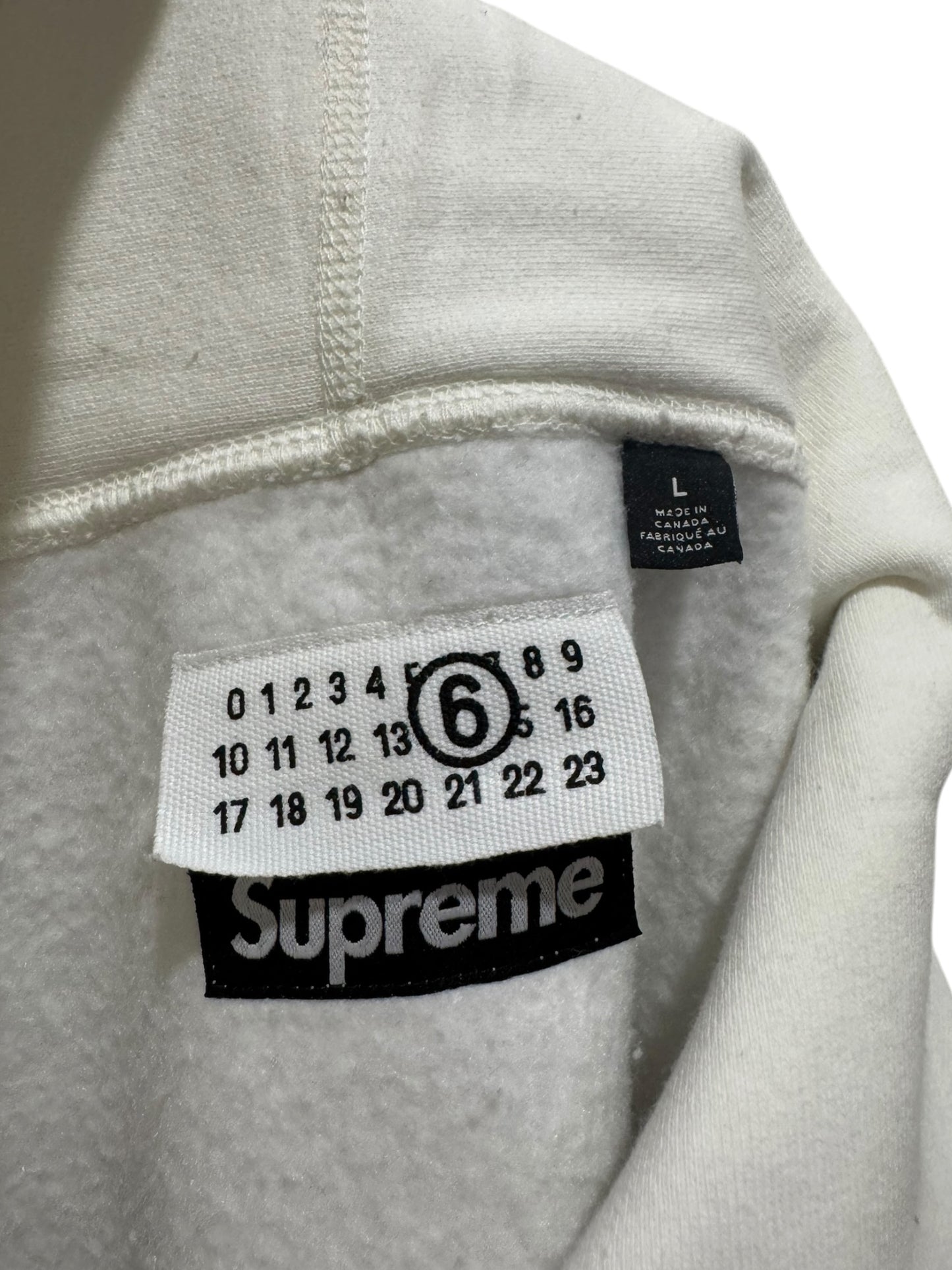 Supreme MM6 Maison Margiela Foil Box Logo Hoodie White
