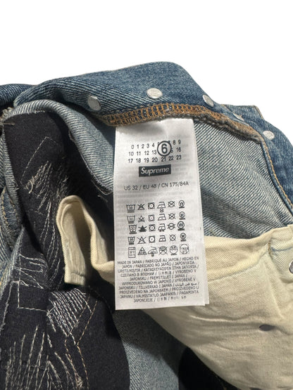 Supreme MM6 Maison Margiela Distressed Loose Fit Selvedge Jean Blue