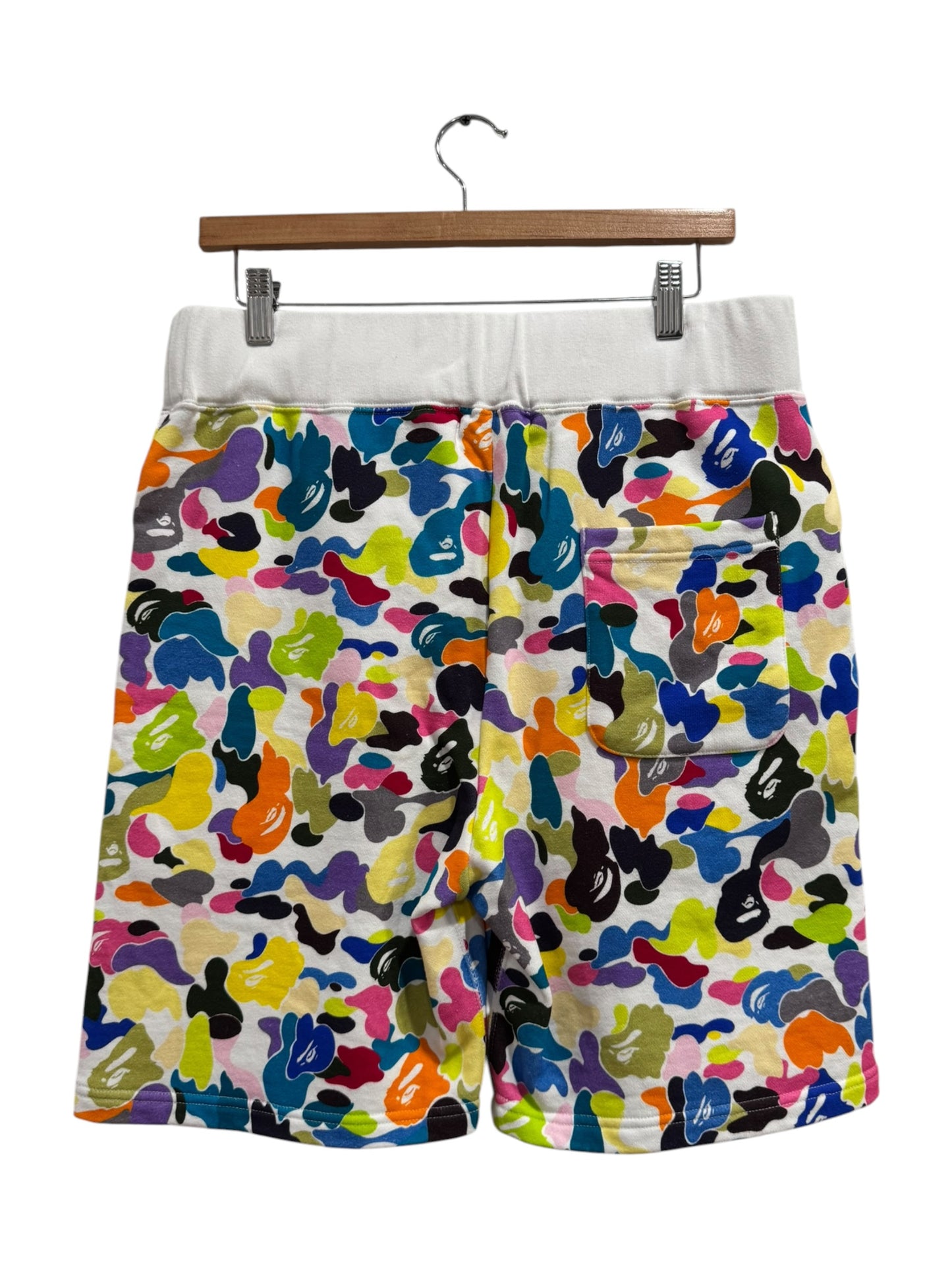 BAPE NYC Logo Sweat Shorts Multi Camo White