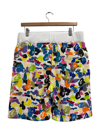 BAPE NYC Logo Sweat Shorts Multi Camo White