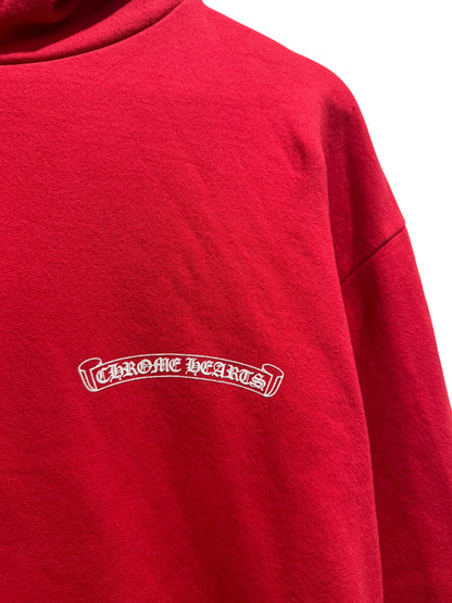 Chrome Hearts Online Exclusive Scroll Logo Hoodie Red
