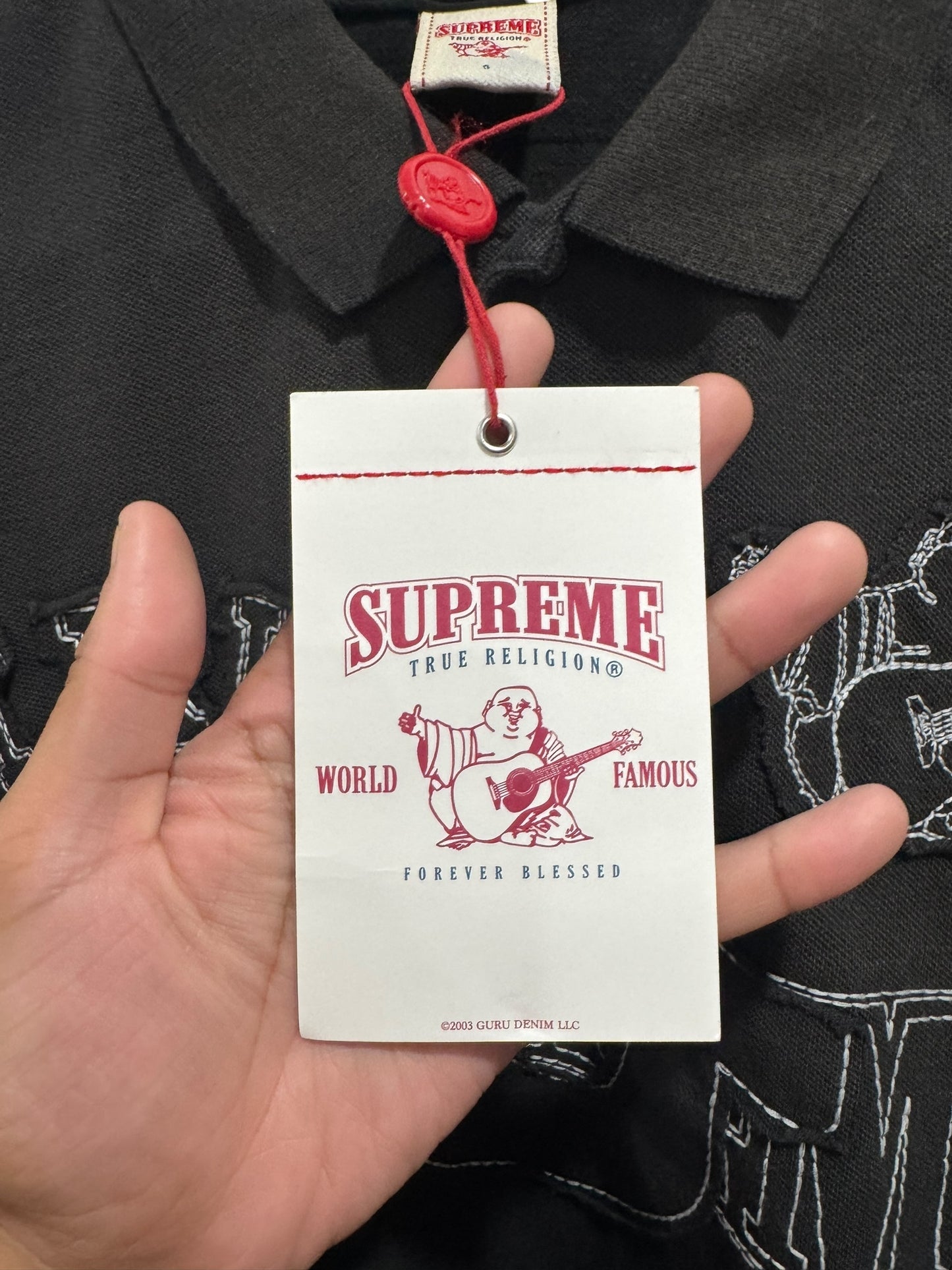 Supreme x True Religion Applique Polo Black