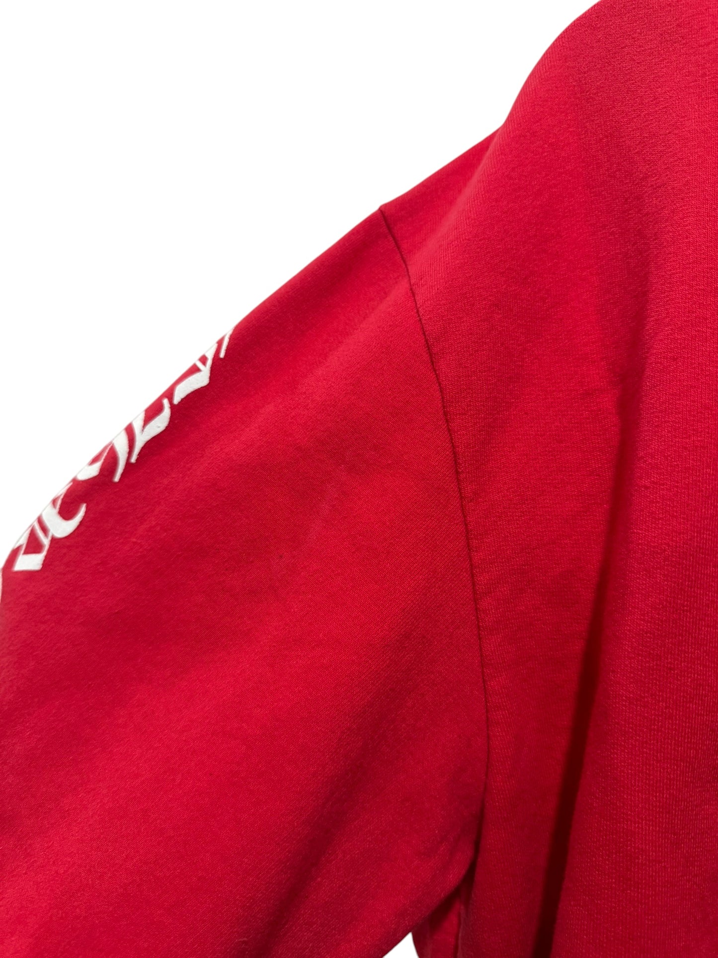 Chrome Hearts Online Exclusive Scroll Logo Hoodie Red