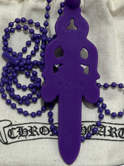 Chrome Hearts Silicone Dagger Necklace Purple