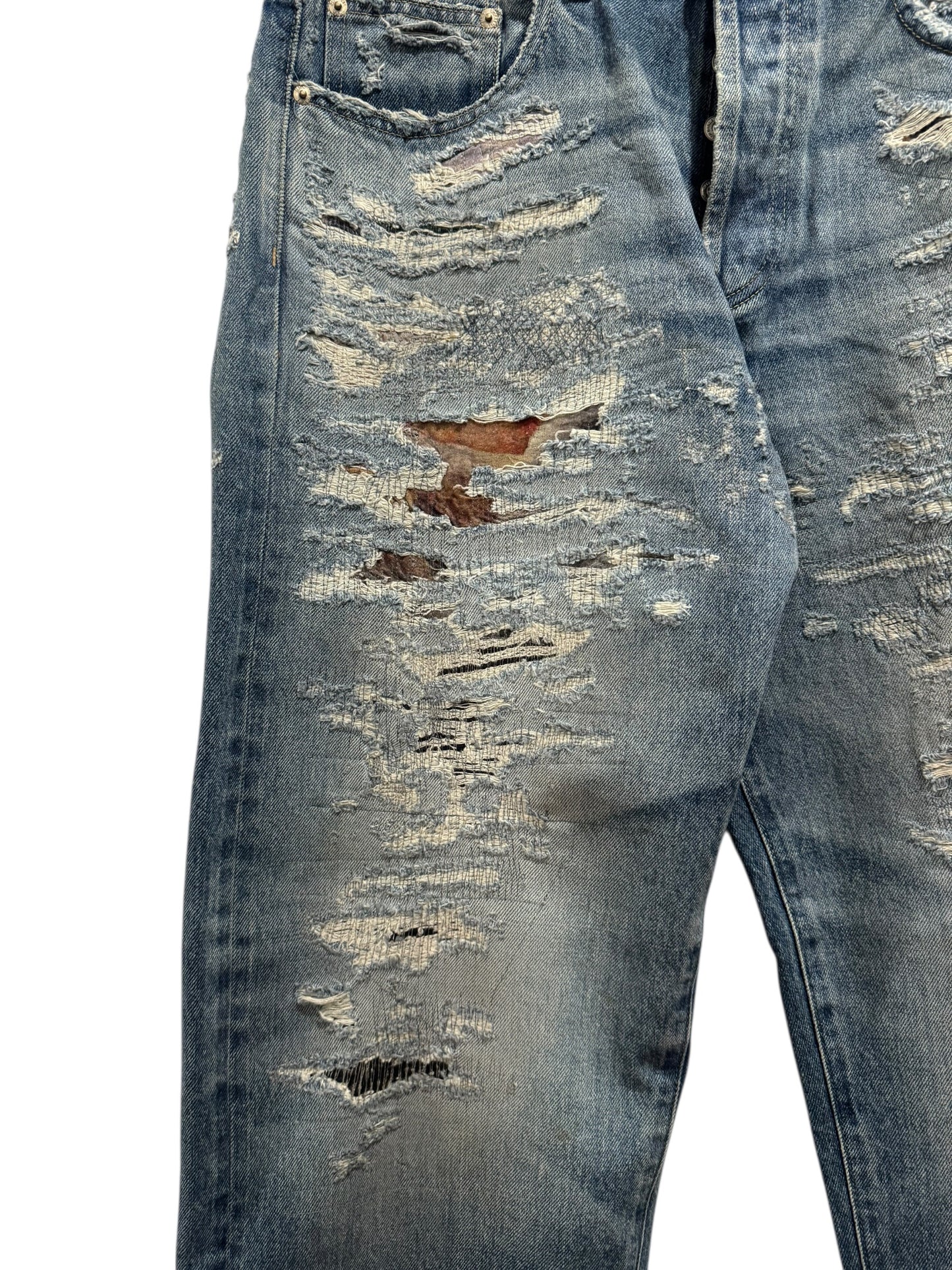 Supreme MM6 Maison Margiela Distressed Loose Fit Selvedge Jean Blue