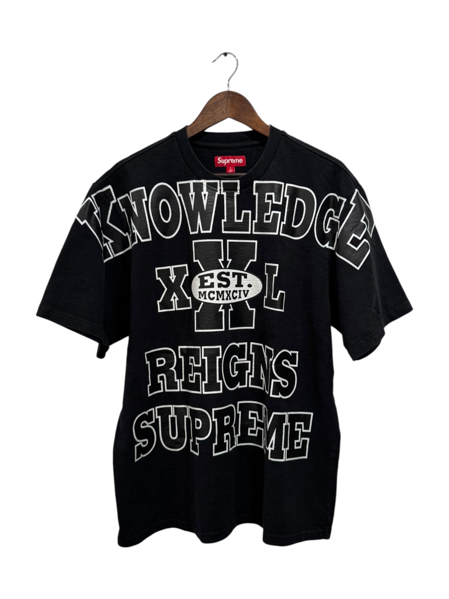 Supreme Overprint Knowledge Tee Black