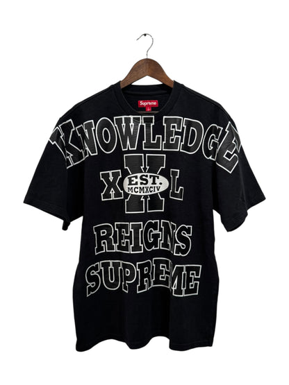 Supreme Overprint Knowledge Tee Black