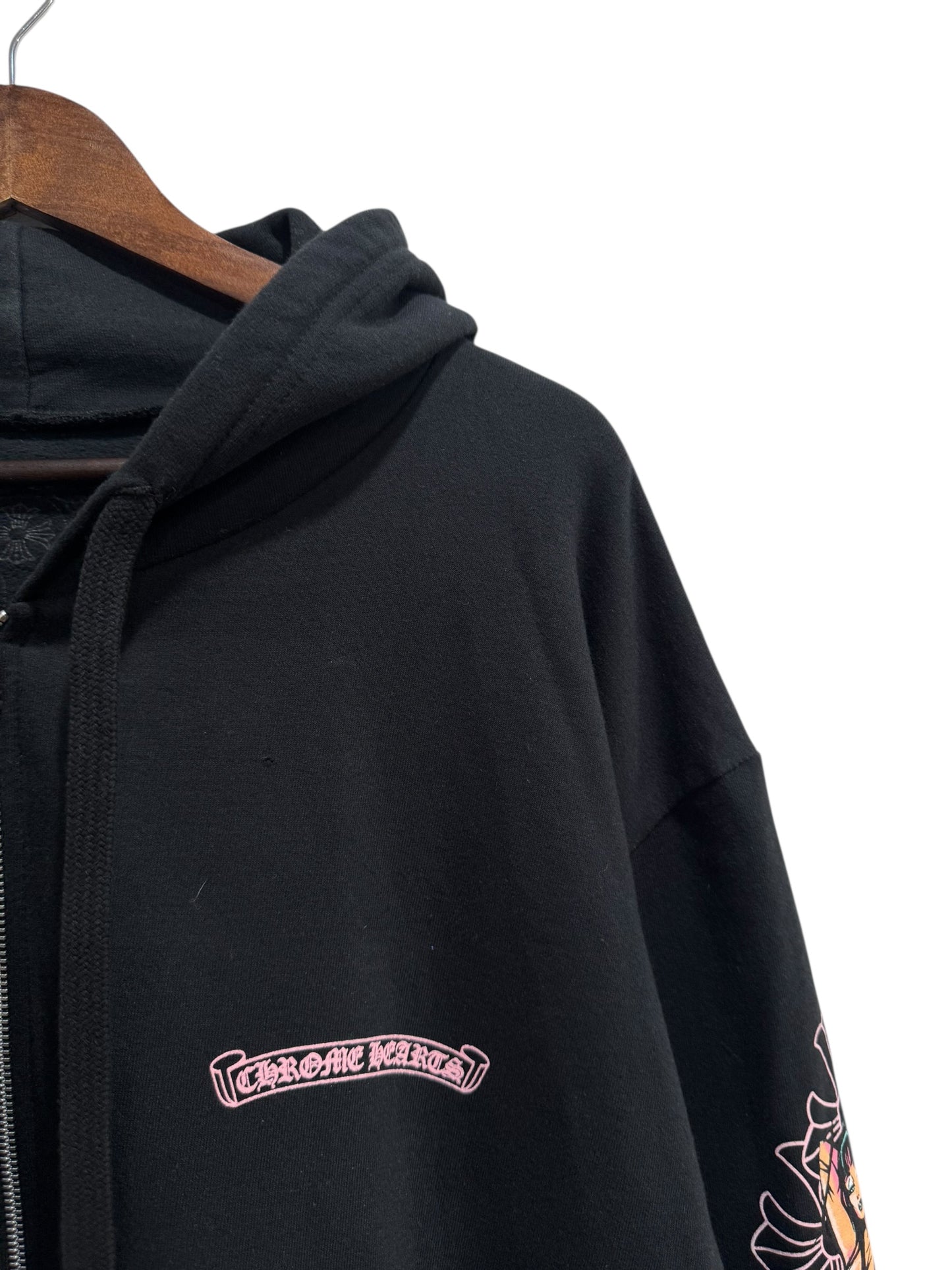 Chrome Hearts x Deadly Dolls Cross Scroll Zip Hoodie Black