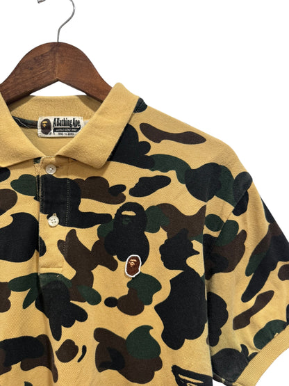 BAPE Color Camo Ape Head Polo Yellow Green