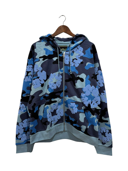 Denim Tears The Cotton Wreath Zip Hoodie Blue Camo