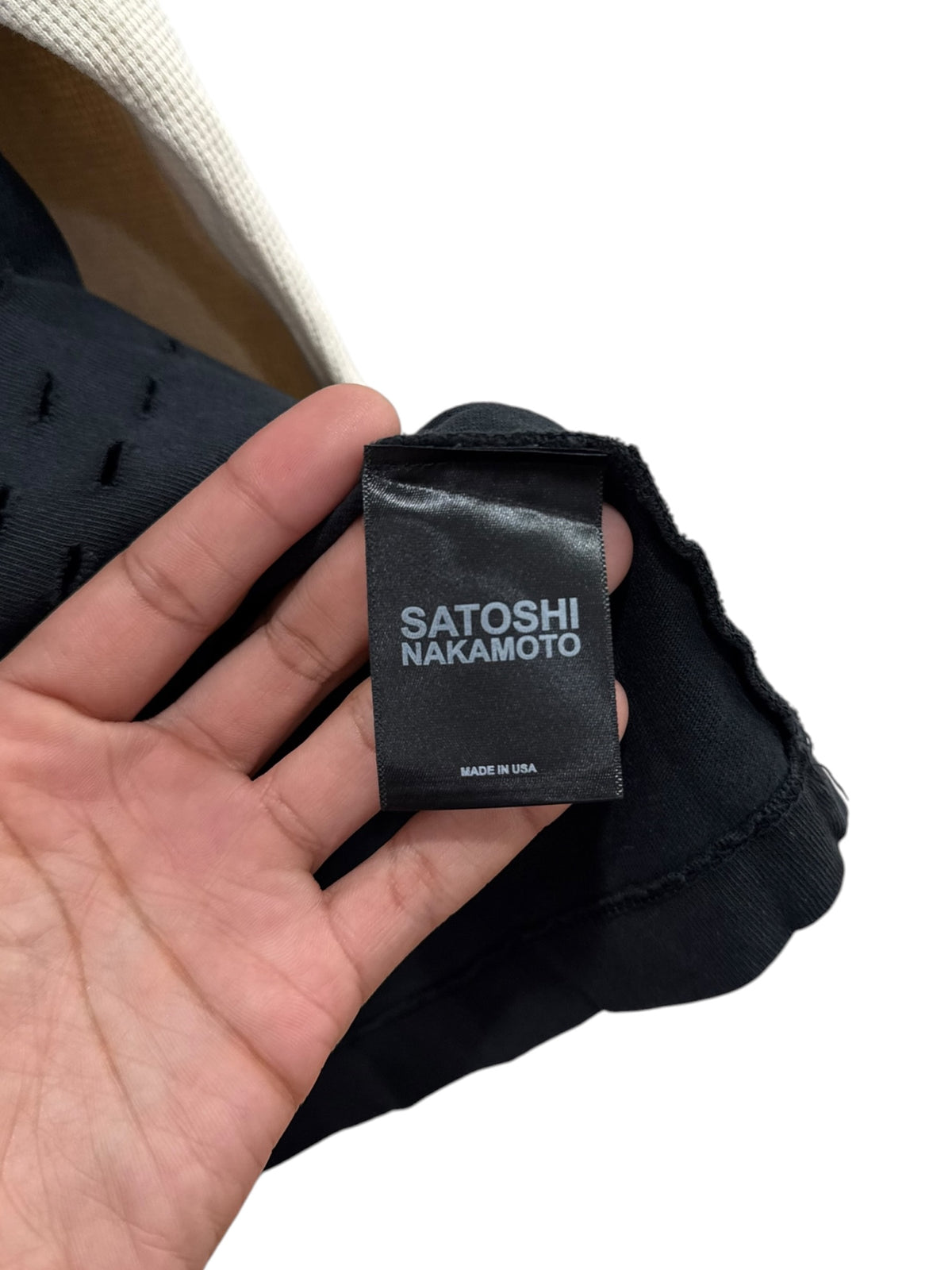 Satoshi Nakamoto Bleached Luke Thermal Tee Black White
