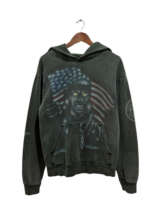 Travis Scott NYC Metlife Exclusive Flag Hoodie Washed Green