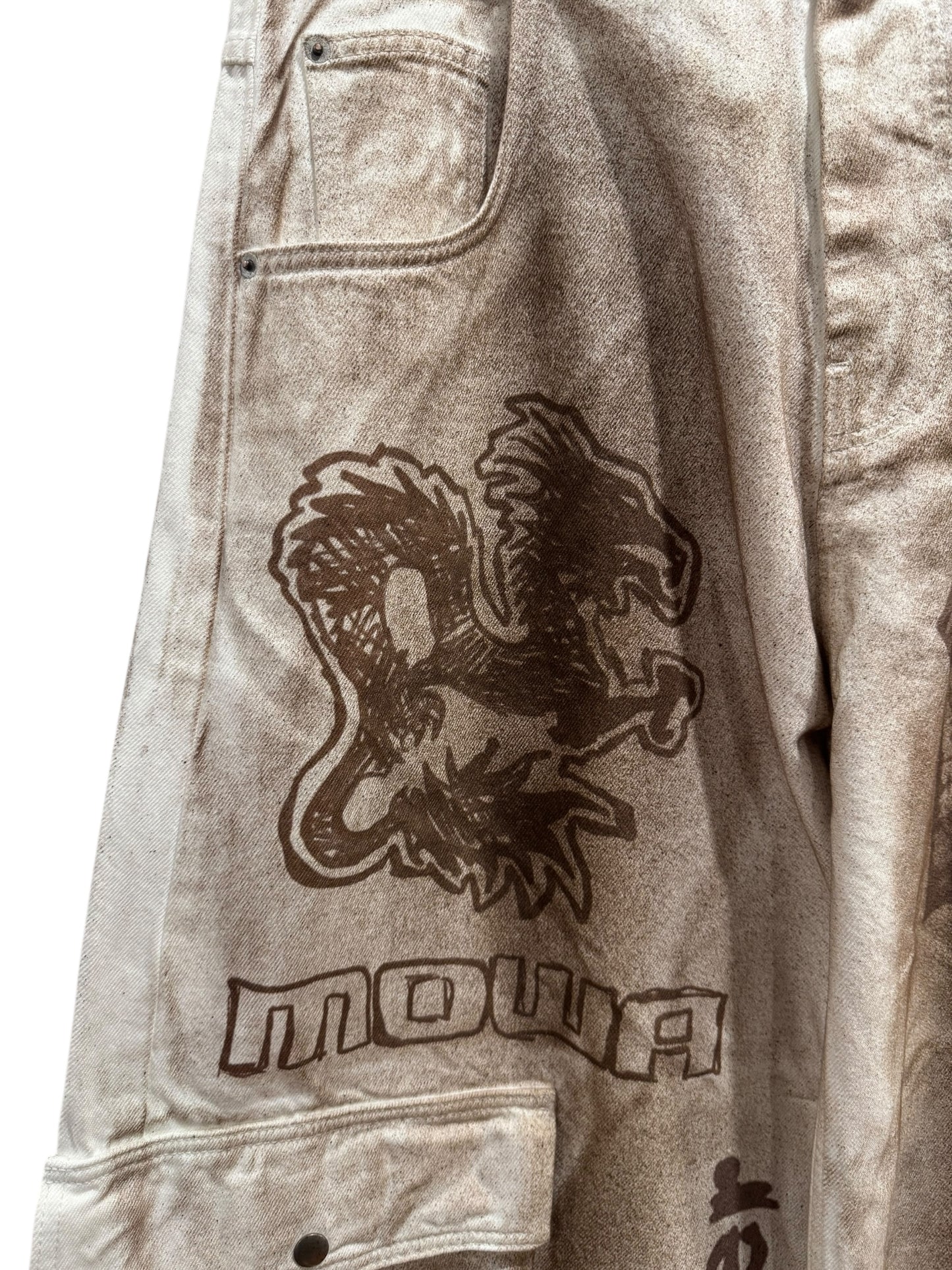 Mowalola x Travis Scott Cactus Jack Logo Cargo Pants Ash