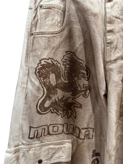 Mowalola x Travis Scott Cactus Jack Logo Cargo Pants Ash