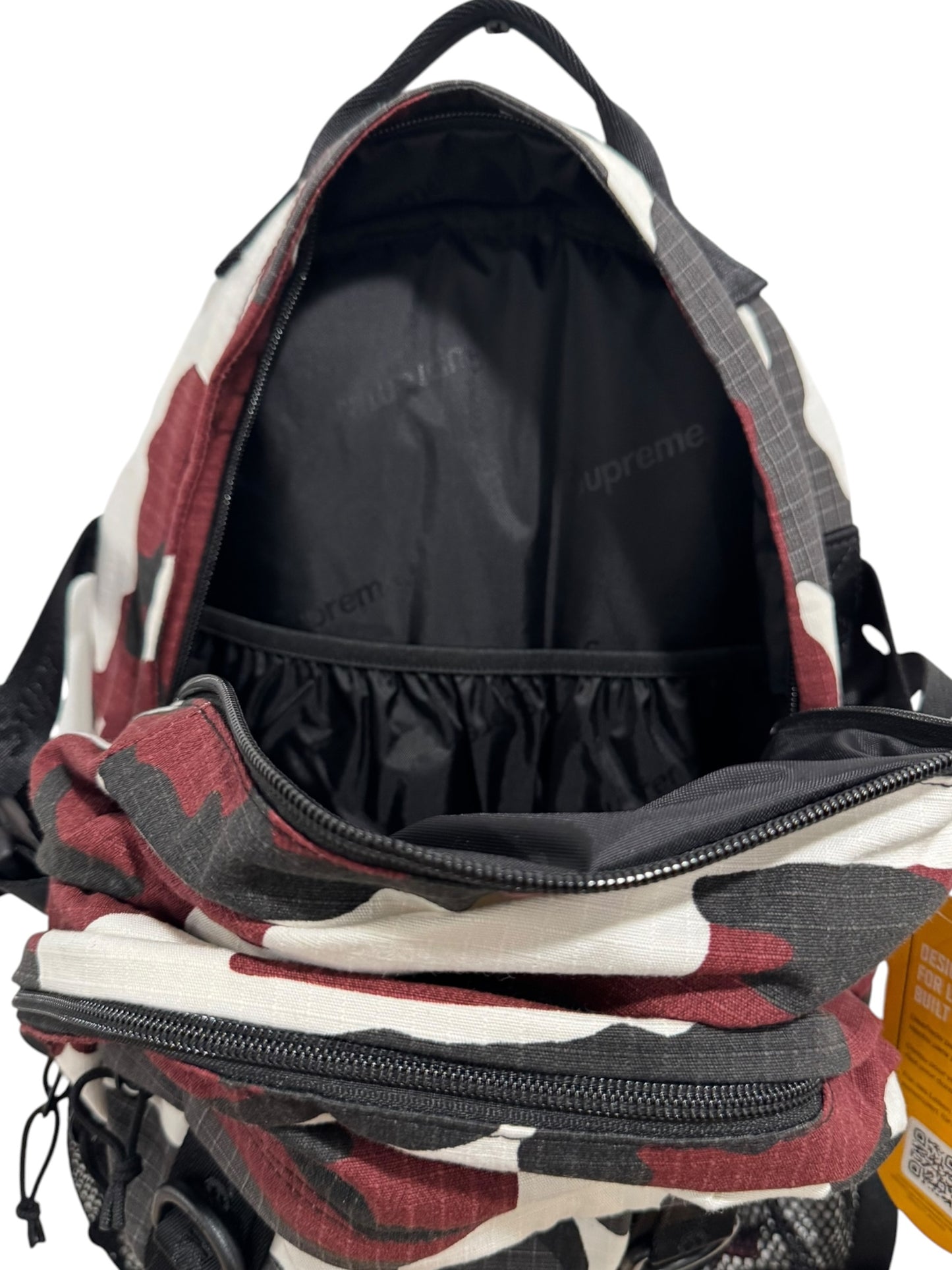 Supreme Logo Backpack SS26 Red Camo