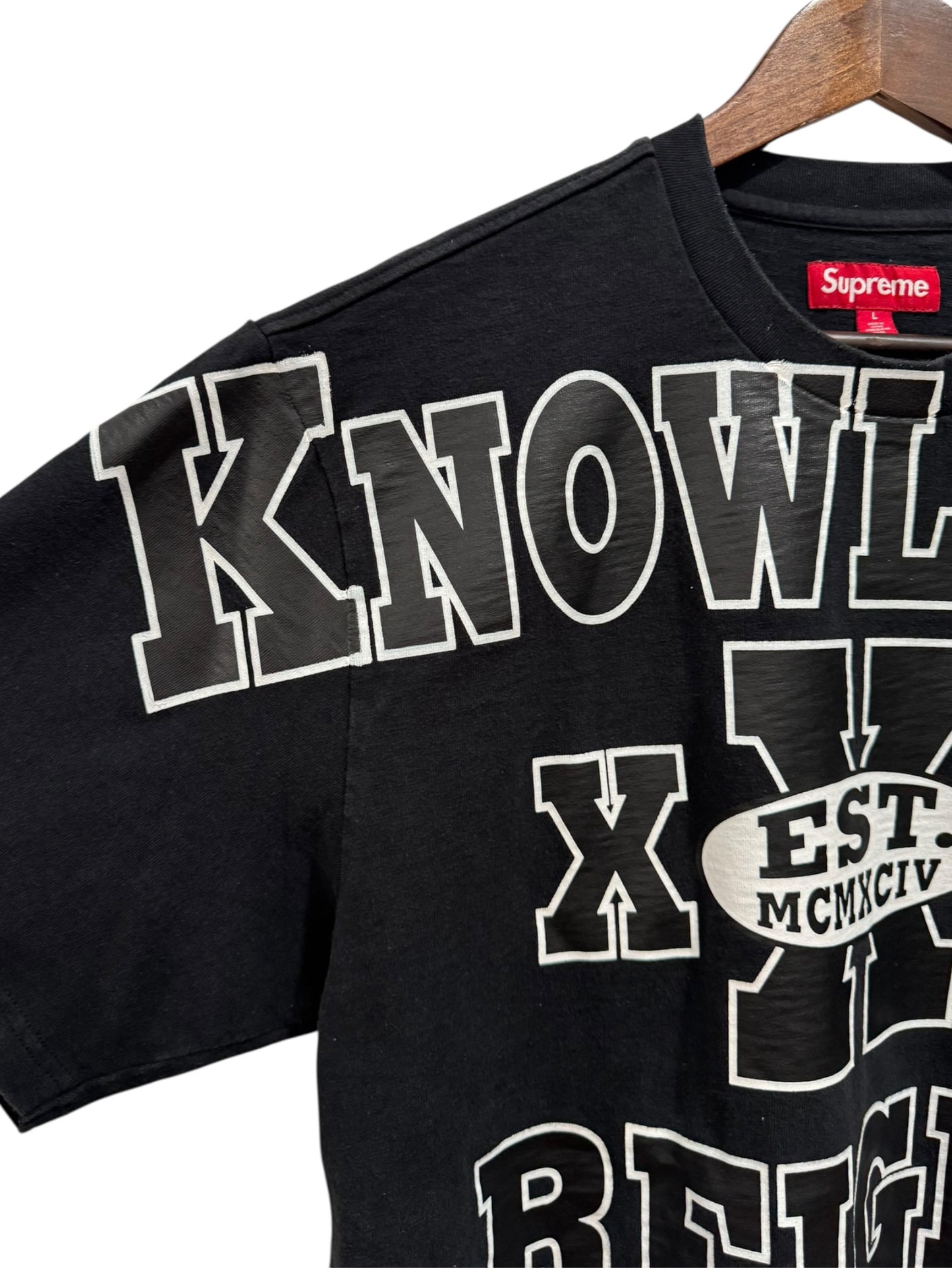Supreme Overprint Knowledge Tee Black