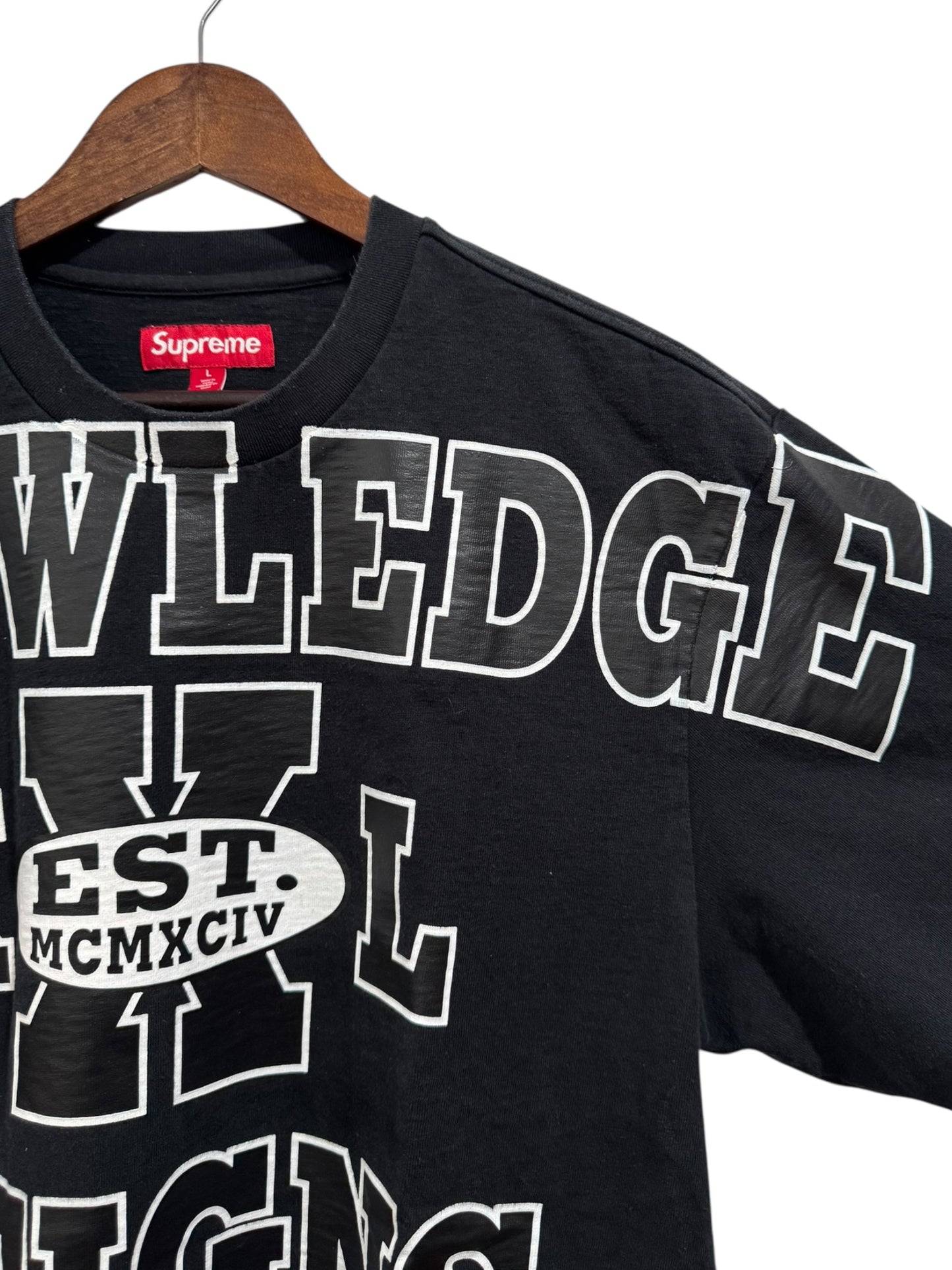 Supreme Overprint Knowledge Tee Black