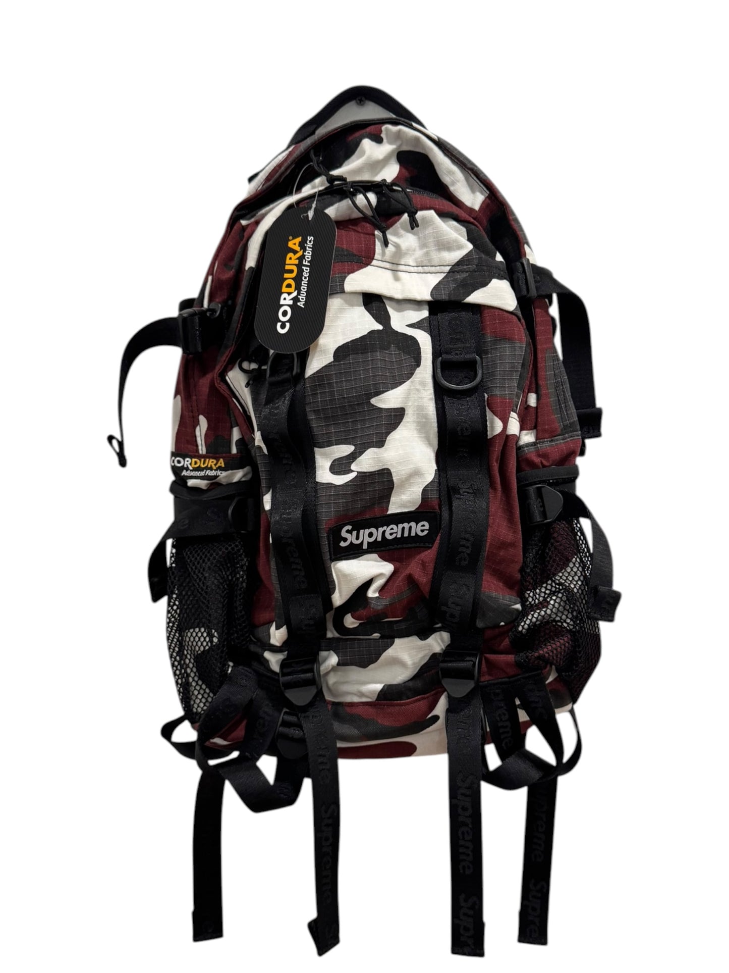 Supreme Logo Backpack SS26 Red Camo