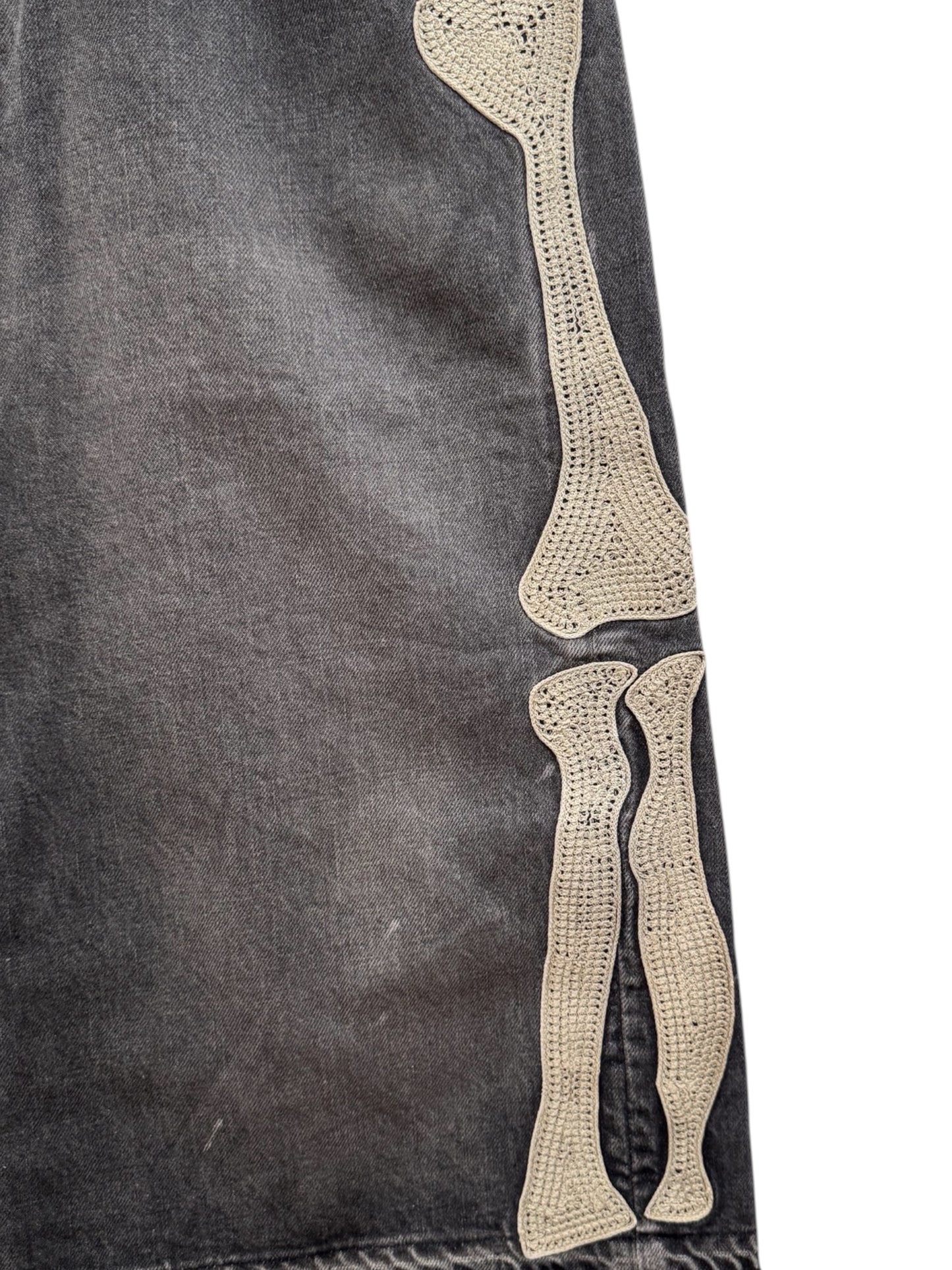 Kapital 14oz Denim 5P Bone Shorts Black