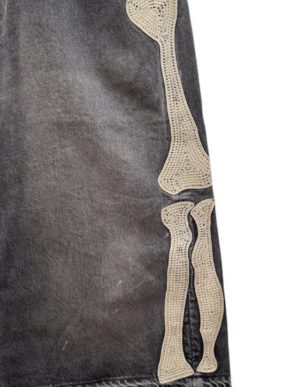 Kapital 14oz Denim 5P Bone Shorts Black