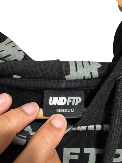 FTP x Undefeated All Over Print Hoodie Black