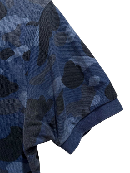 BAPE Color Camo Ape Head Polo Blue