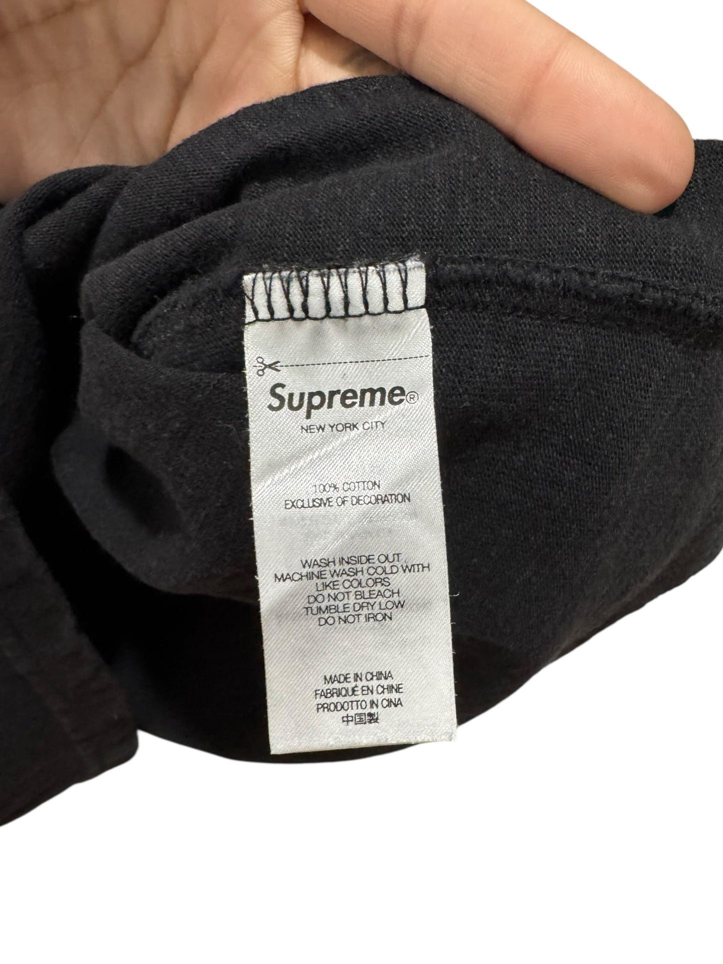 Supreme Overprint Knowledge Tee Black