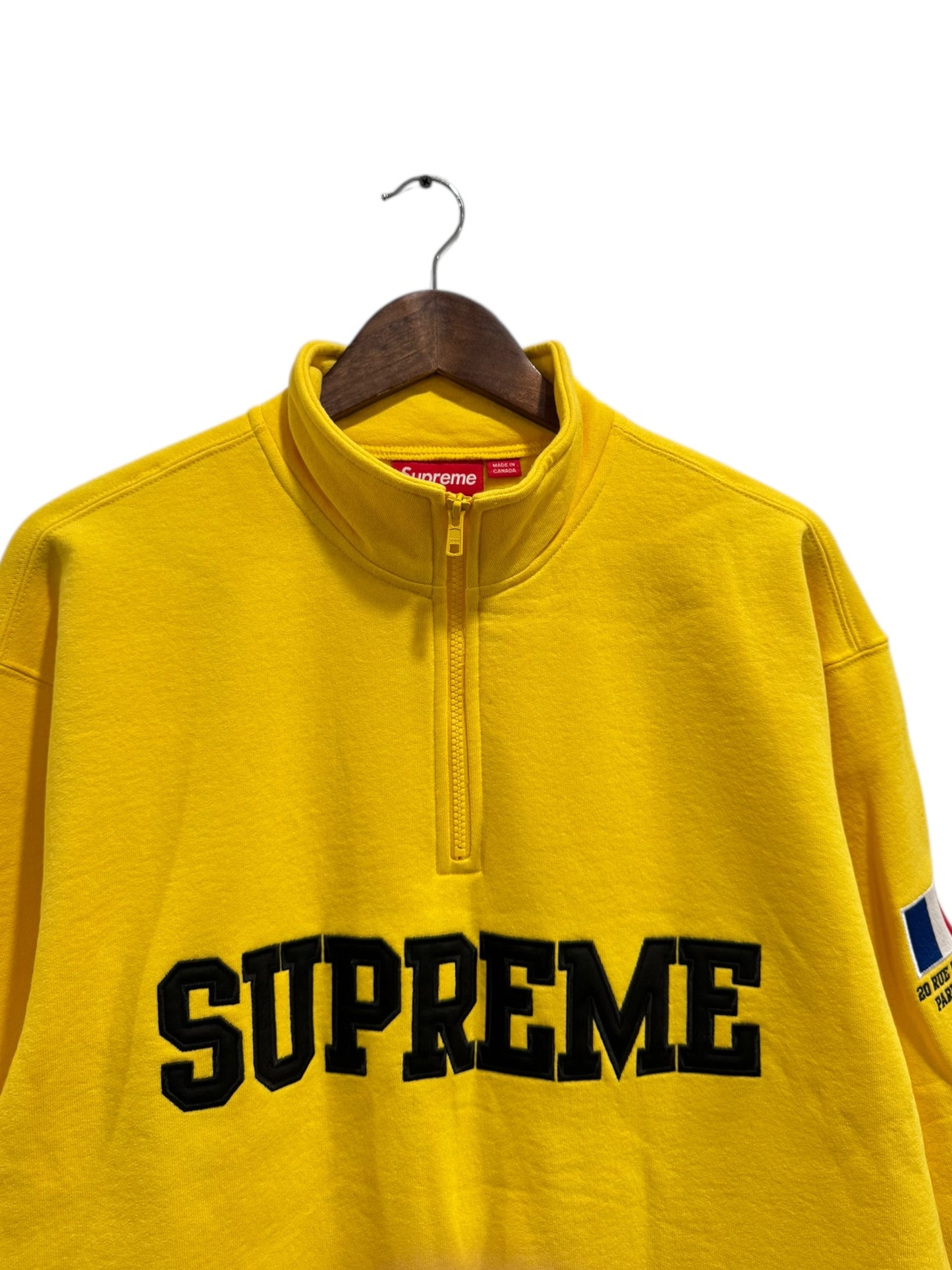 Supreme Paris Shop Flag Half Zip Pullover Yellow
