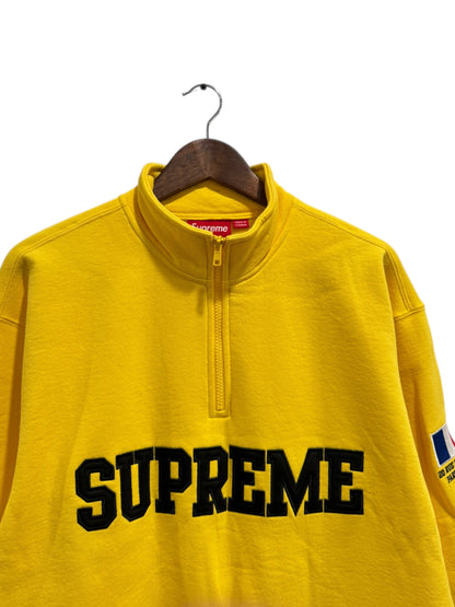 Supreme Paris Shop Flag Half Zip Pullover Yellow