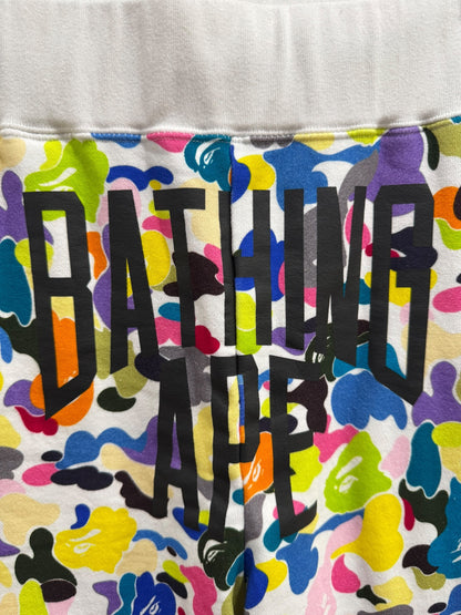 BAPE NYC Logo Sweat Shorts Multi Camo White
