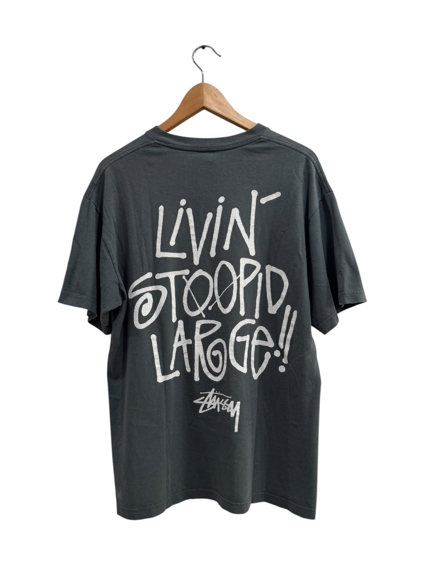 Stussy Livin Stoopid Large Tee Grey