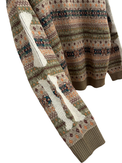 Kapital 7G Wool Fair Isle Bone Sweater Brown Multicolor