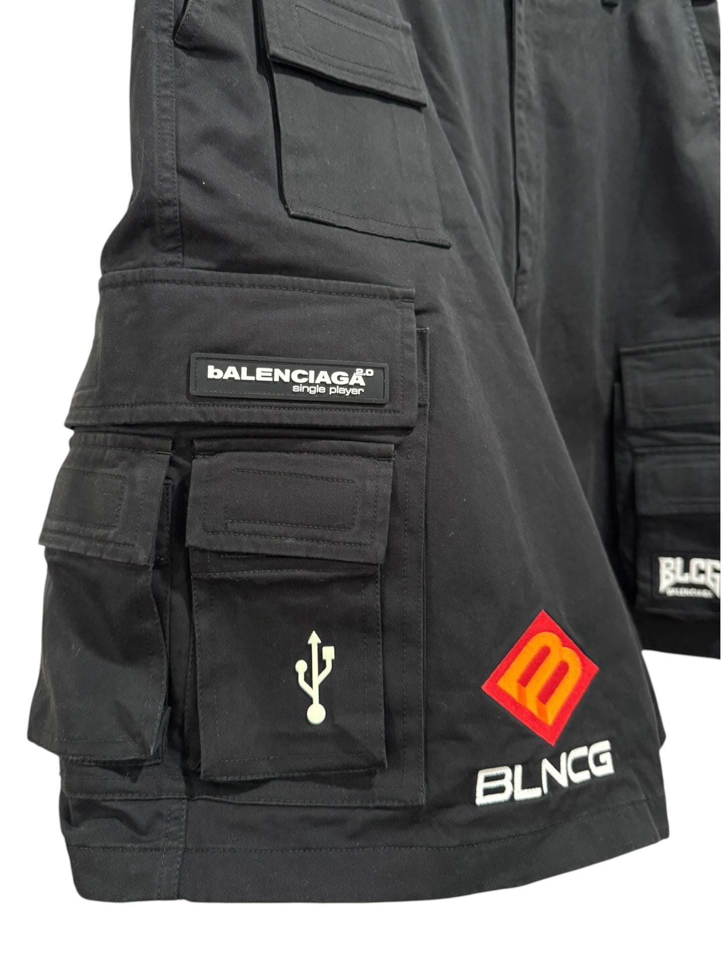 Balenciaga Gamer Cargo Shorts Black