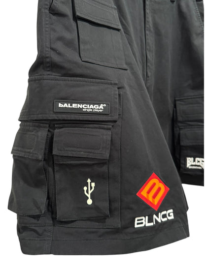 Balenciaga Gamer Cargo Shorts Black
