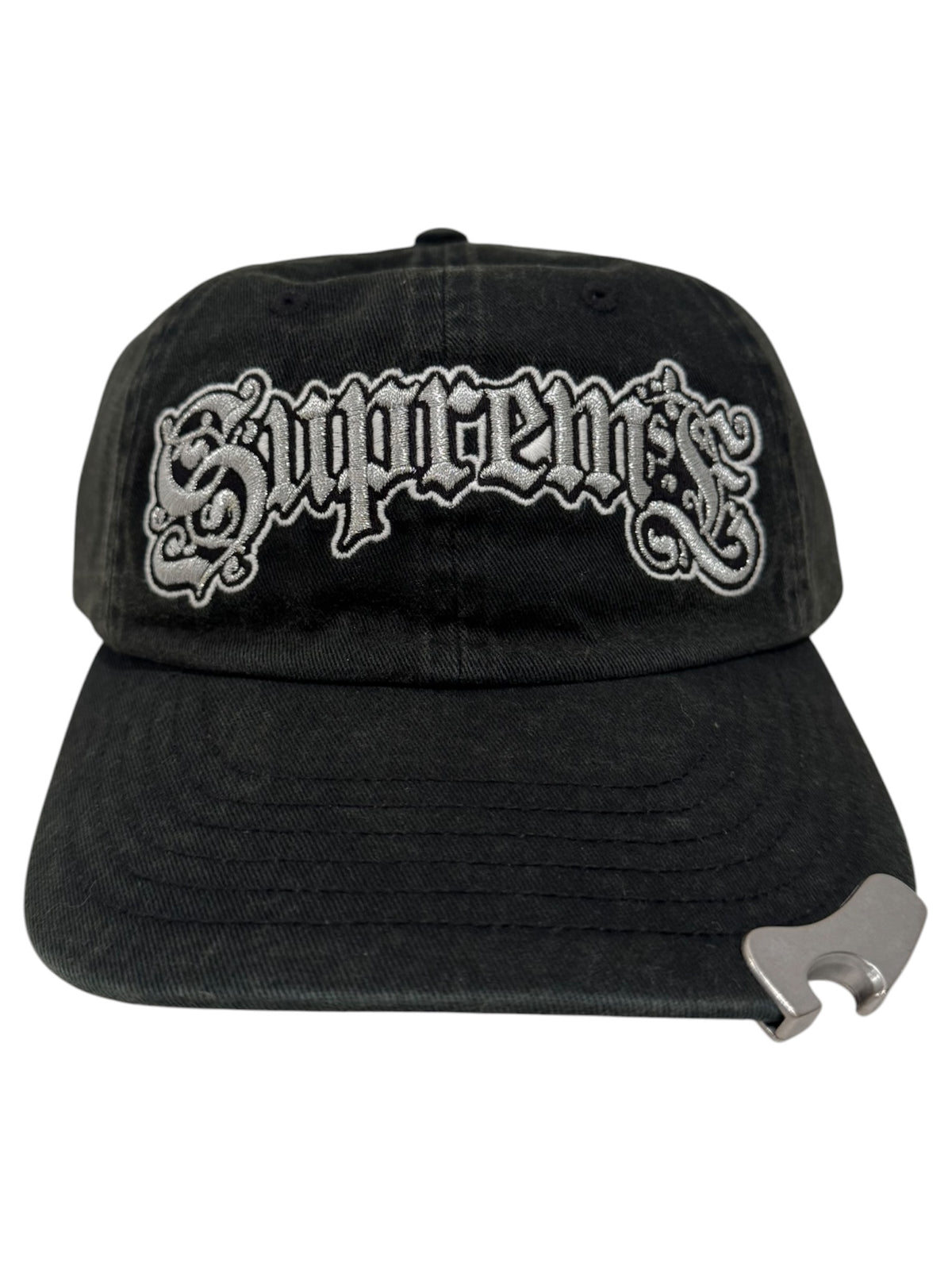 Supreme Bottle Opener 6-Panel Hat Washed Black
