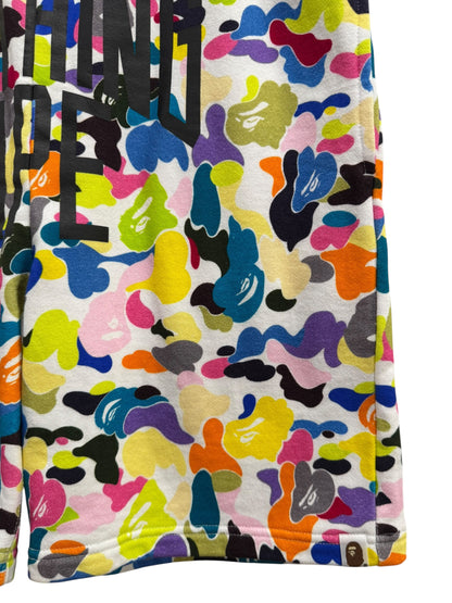 BAPE NYC Logo Sweat Shorts Multi Camo White