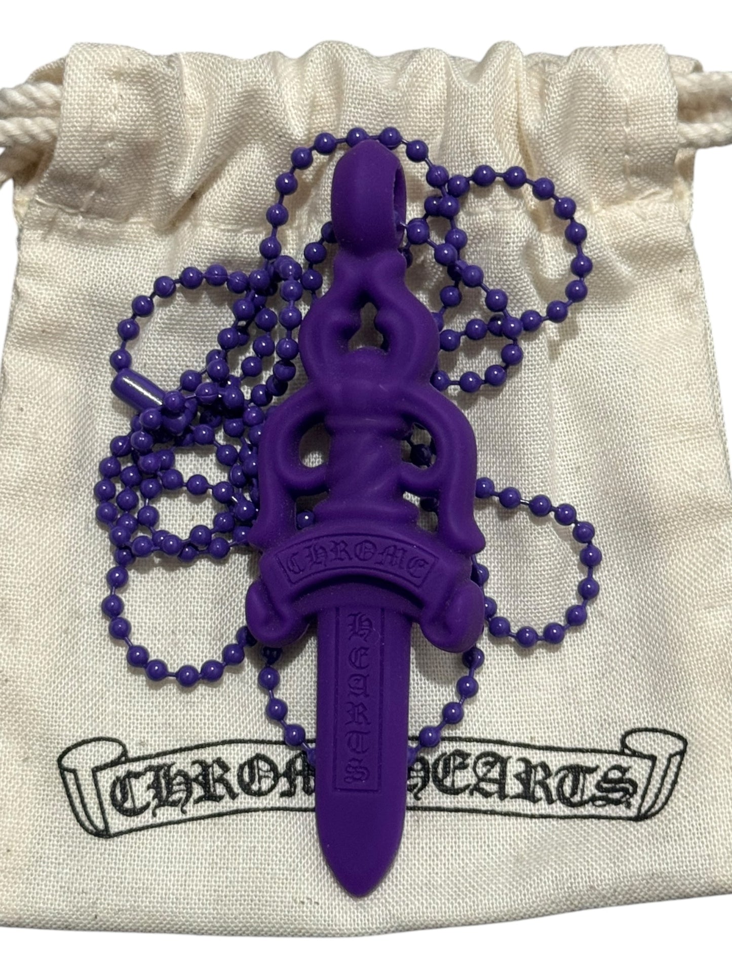 Chrome Hearts Silicone Dagger Necklace Purple