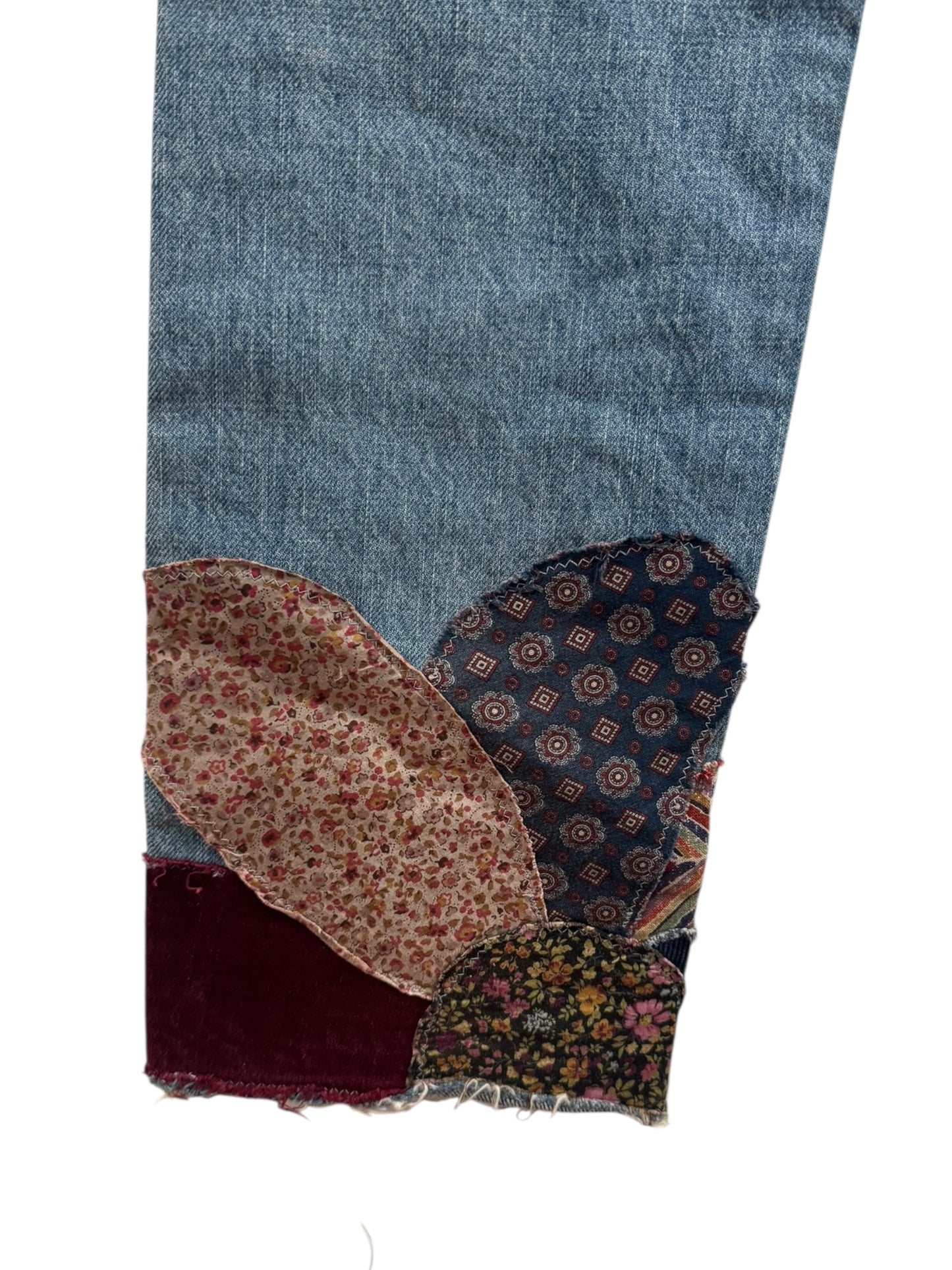 Kapital 14oz Monkey Cisco Patchwork Hippie Insane Jeans Blue