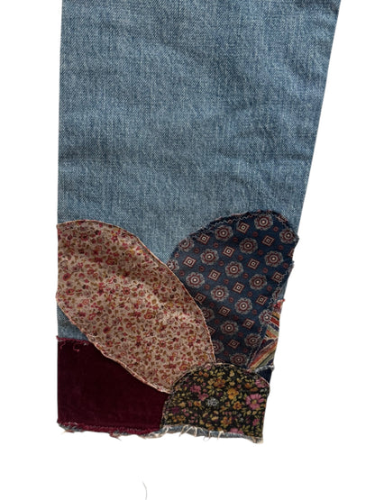 Kapital 14oz Monkey Cisco Patchwork Hippie Insane Jeans Blue