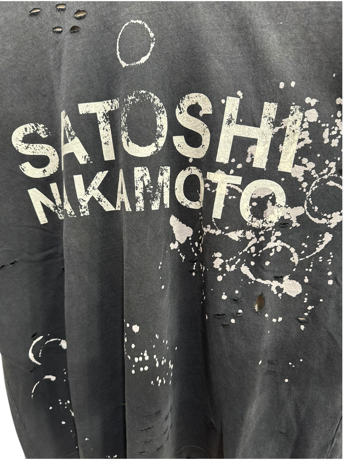 Satoshi Nakamoto Bleached Luke Thermal Tee Black White
