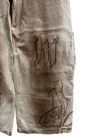 Mowalola x Travis Scott Cactus Jack Logo Cargo Pants Ash