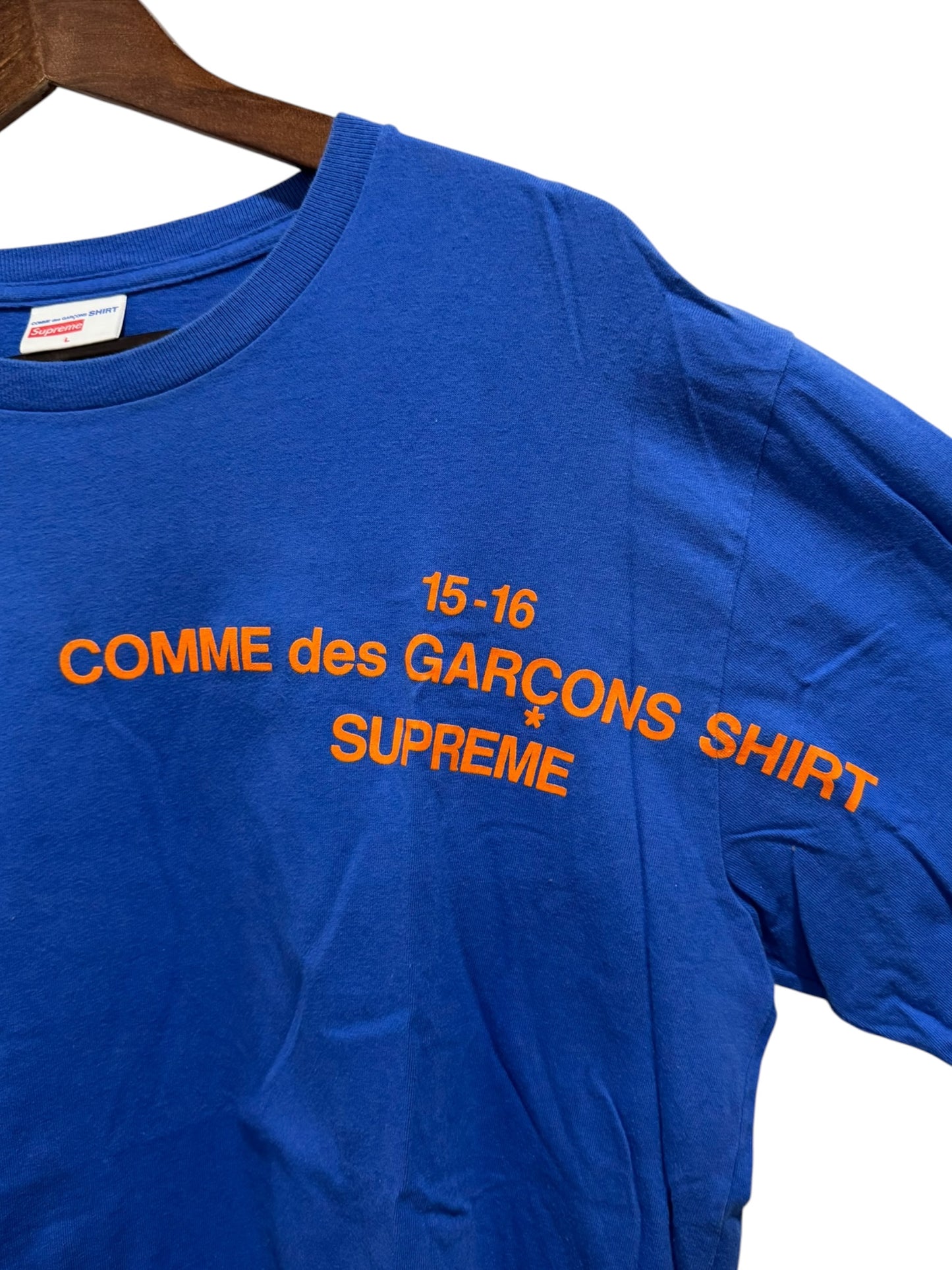 Supreme x Comme Des Garçons Shirt FW15-16 Tee Blue Orange