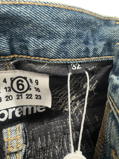 Supreme MM6 Maison Margiela Distressed Loose Fit Selvedge Jean Blue
