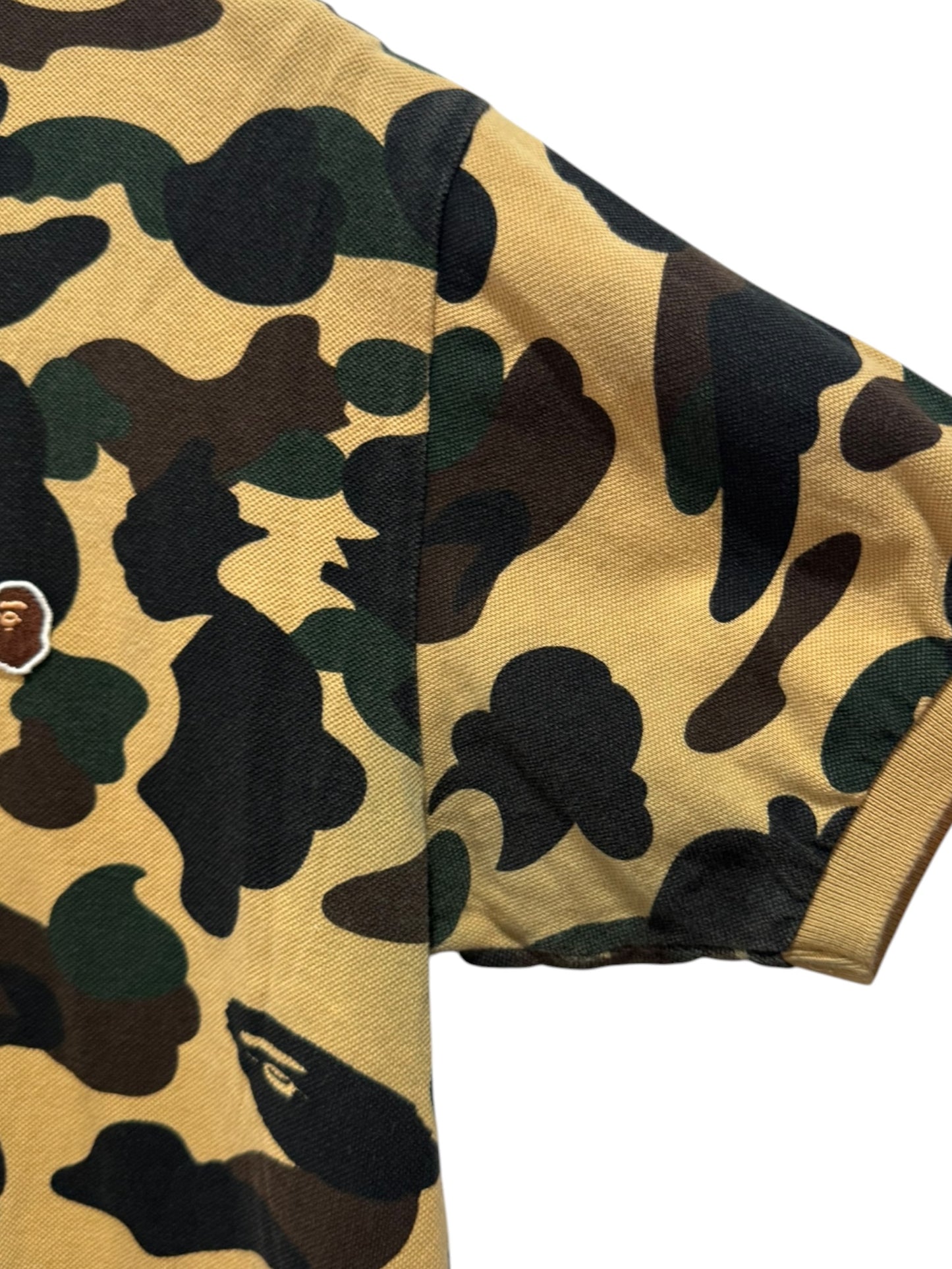 BAPE Color Camo Ape Head Polo Yellow Green