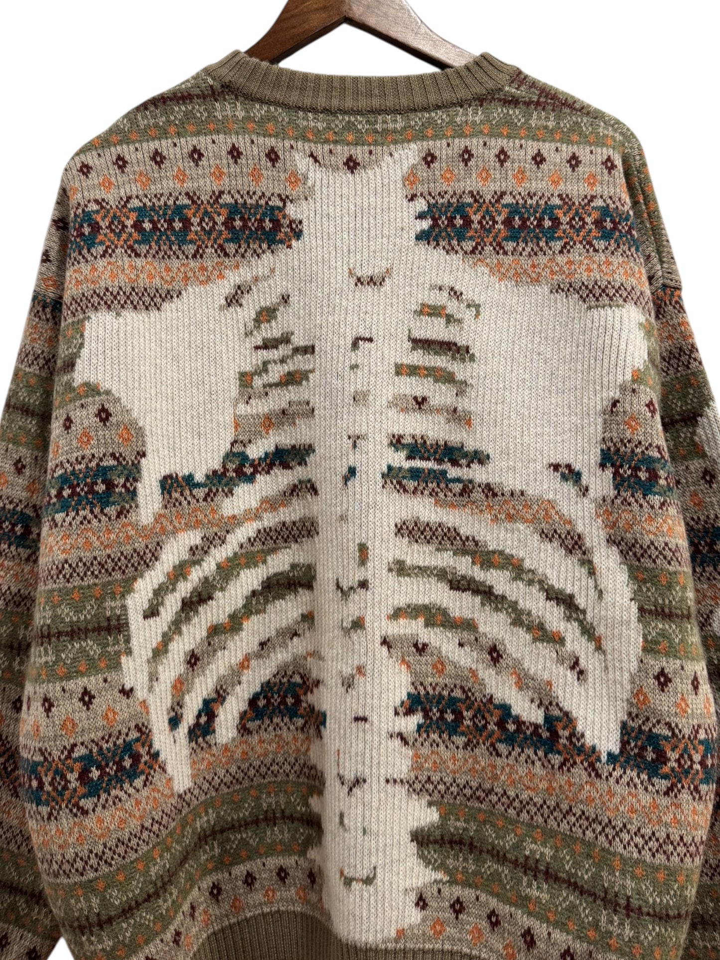 Kapital 7G Wool Fair Isle Bone Sweater Brown Multicolor