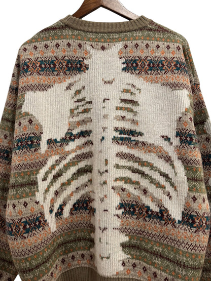 Kapital 7G Wool Fair Isle Bone Sweater Brown Multicolor